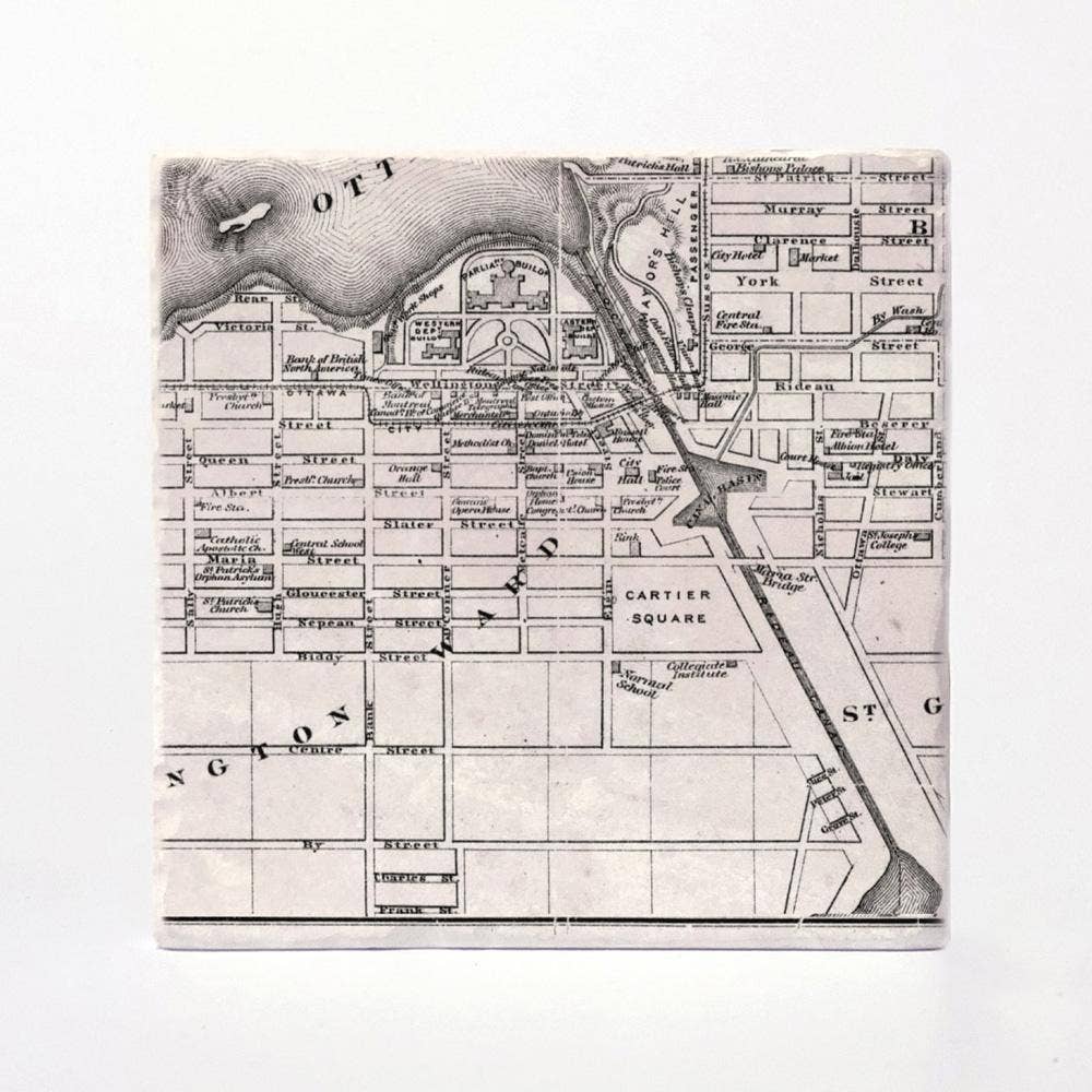 Versatile Coasters Canada - Wholesale Coasters - Vintage Ottawa Map from 1878 Coasters2