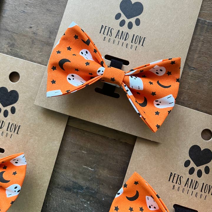 Halloween-Geister Schleife für Haustierhalsbänder für den Großhandel von Pets and Love Boutique