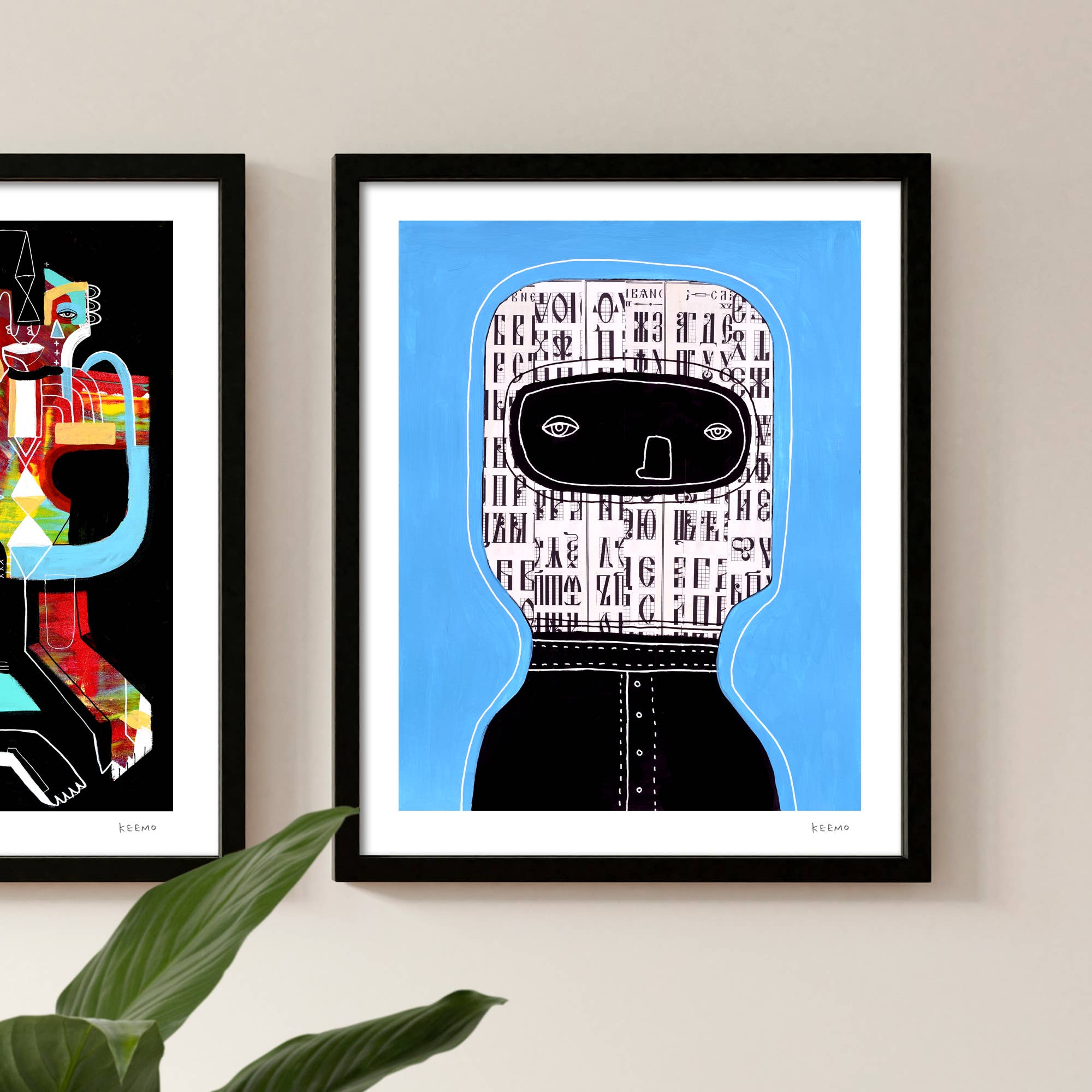 Keemo Gallery - Wholesale Art Print - Abstract Art Print Unique Wall Decor Text Font Blue Keemo1