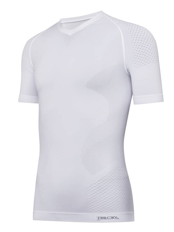 T-shirt FIR homem manga curta - Branco - Dispositivo Médico por atacado de TRILOXY