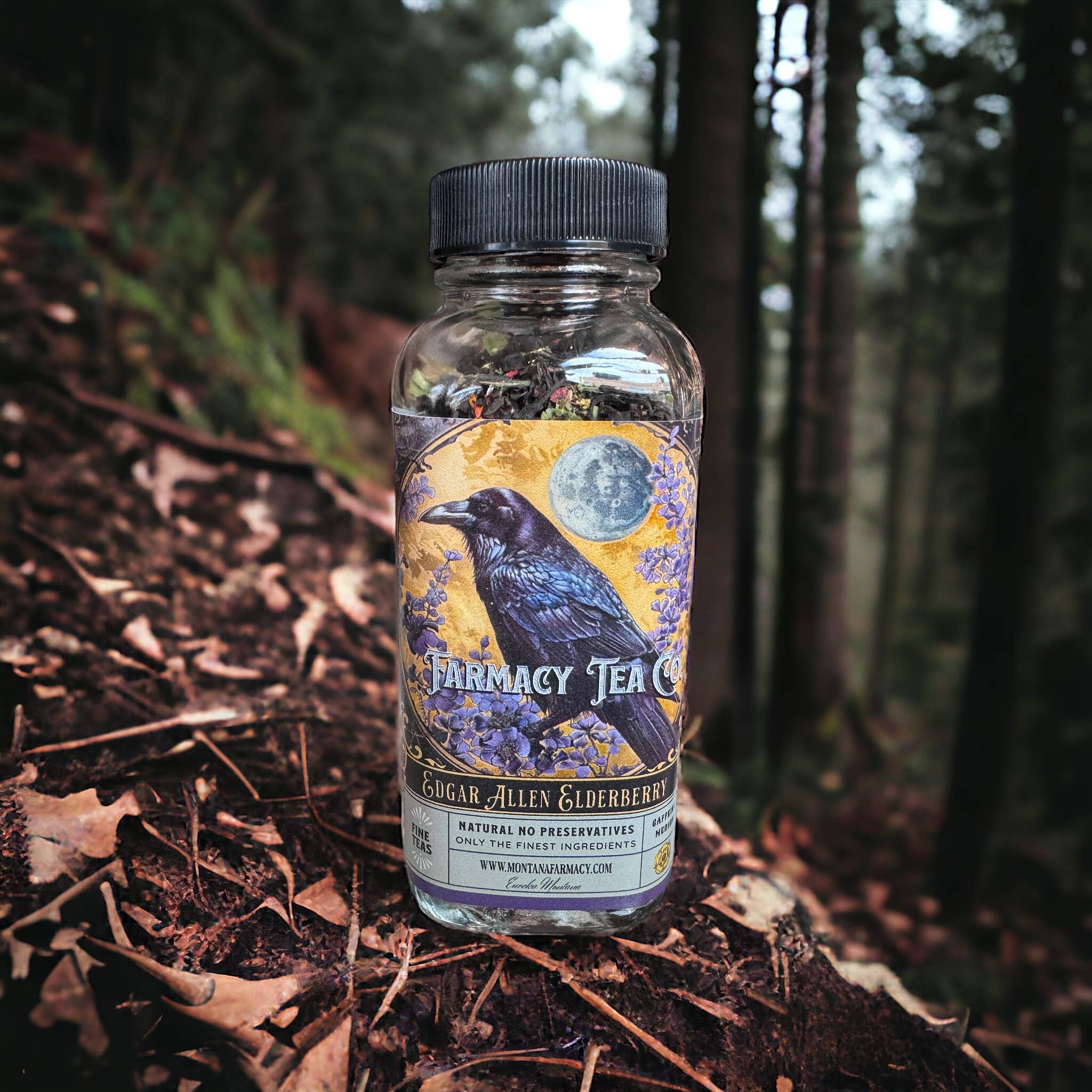 Montana Farmacy - Wholesale Losse thee - Edgar Allen Vlierbes Crowd Raven Dark Academia Dichter Thee6