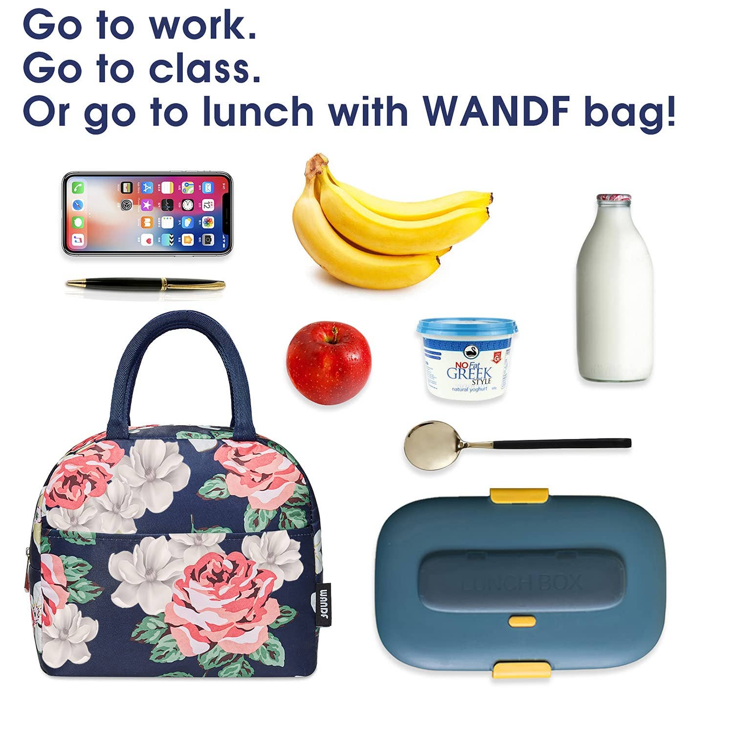 wandf – wholesale Lunch bag/box – Lunch Box Reusable Cooler Bag Water-resistant Lunch Tote Bag1