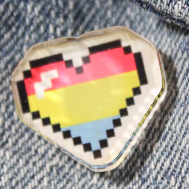 Pan Rainbow Tiny Heart//Brocheta acrílica para venta al por mayor de Raven Design