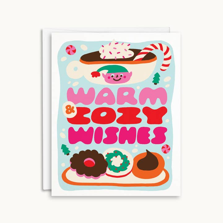 Warm & Cozy Wishes Card for wholesale by Salad Bar Studio