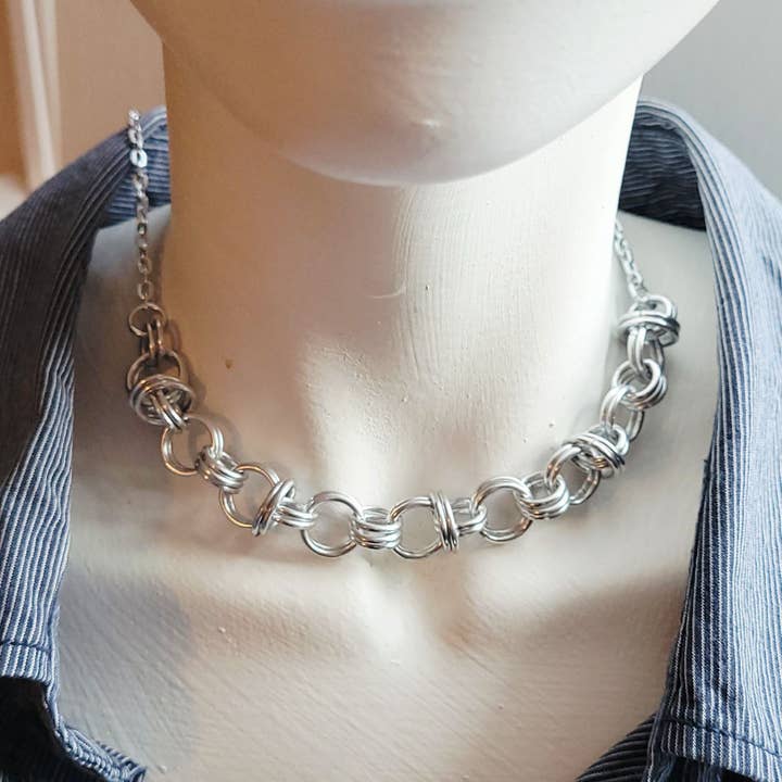 Collana "Circle Chain Link" in Argento/Gioielli Quotidiani per la vendita all'ingrosso da parte di Teahan K Jewelry