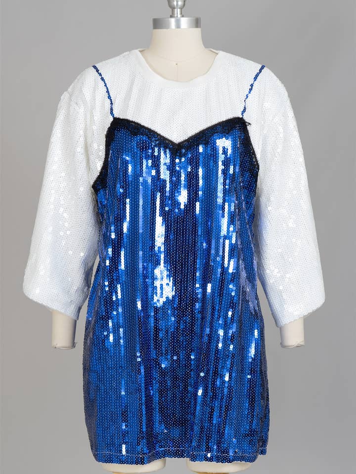 Tuniektop met pailletten en lange mouwen voor dames voor wholesale door KaraChic
