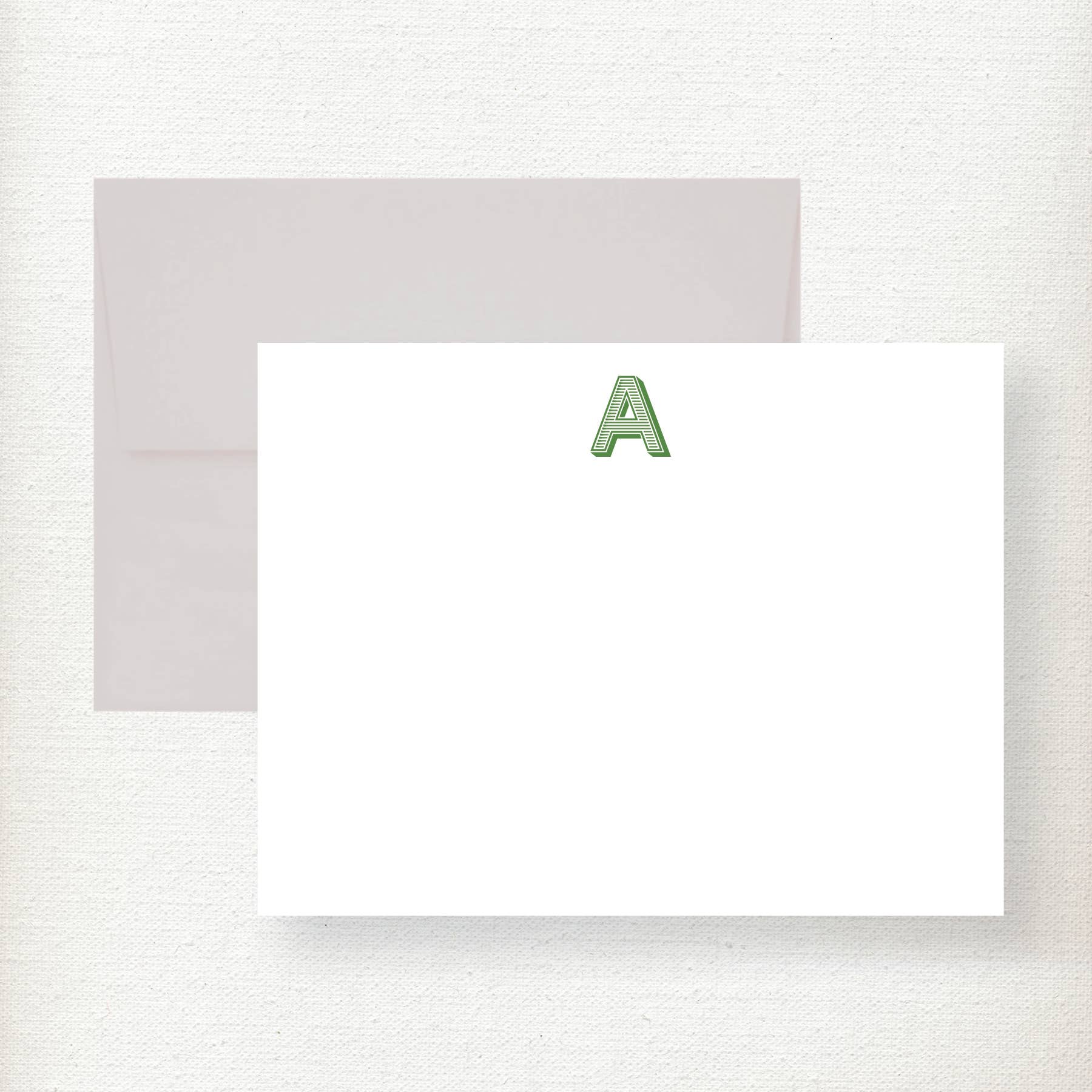 Kramer Drive - Wholesale Stationery/Notecard Set - Stripe Initial Note Card0