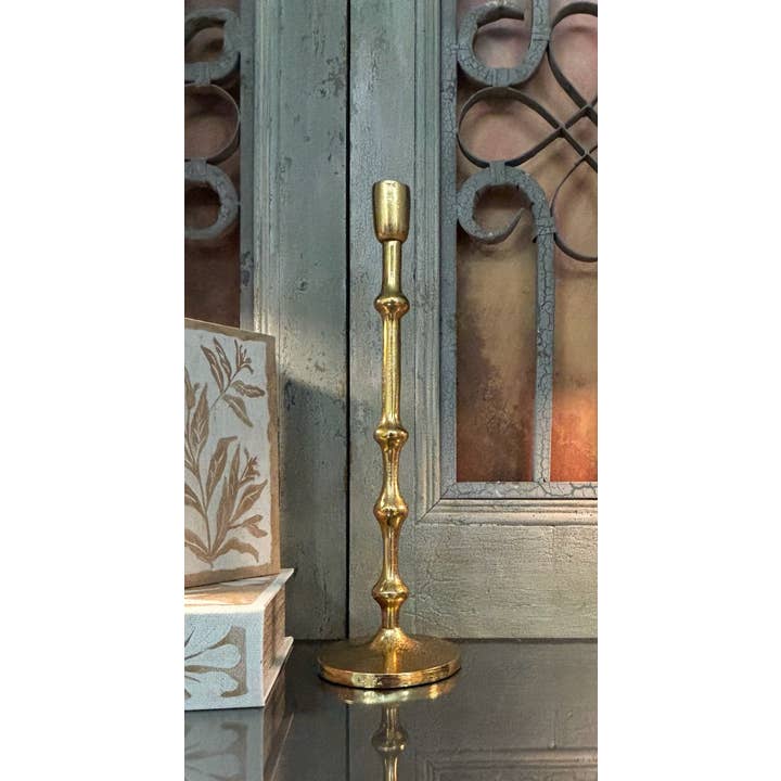 The Light Garden Collection - Wholesale Candle Holder - 15.5"H GWEN GOLDEN CANDLESTICK