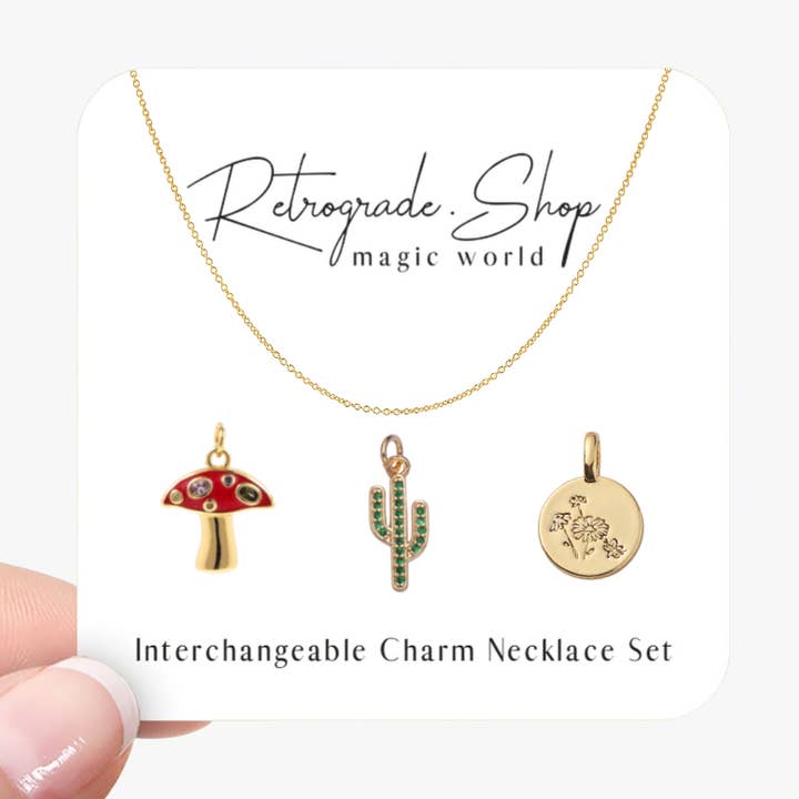 Collana con ciondoli intercambiabili Plant Mom | 3 ciondoli per la vendita all'ingrosso da parte di The Retrograde Shop
