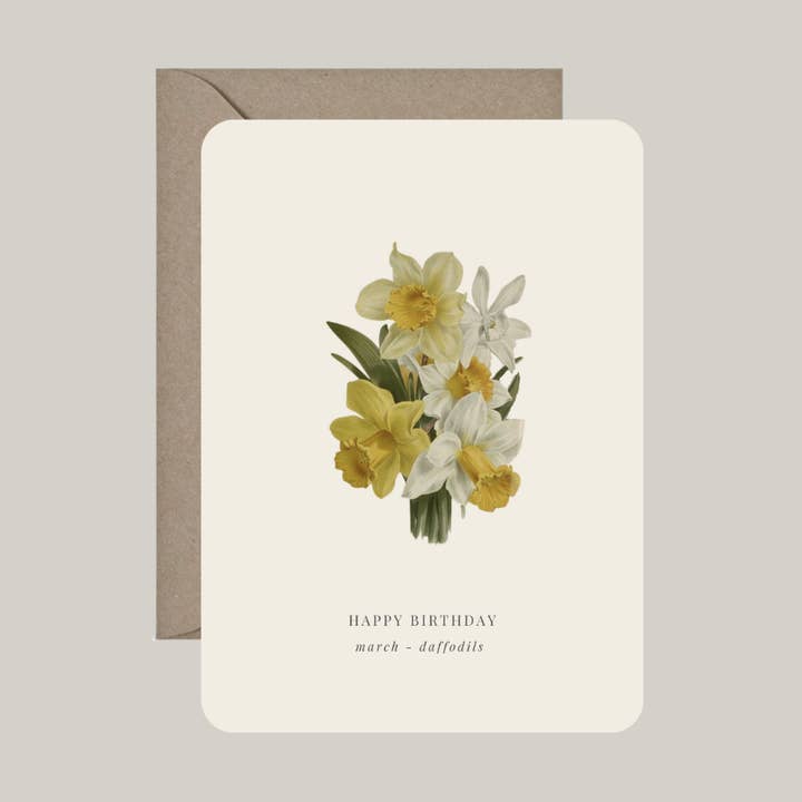 Card with envelope | birth flower March for wholesale by De Papierboetiek