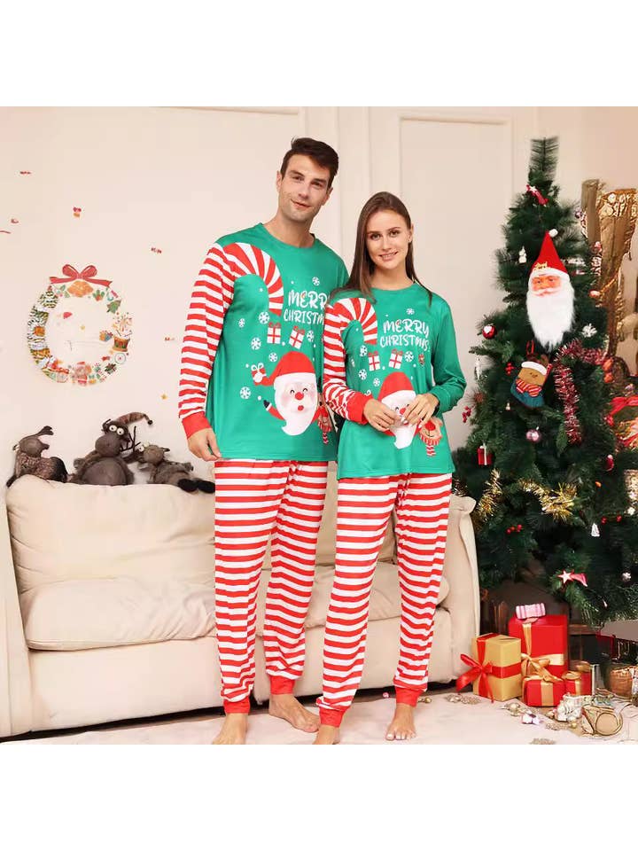 White Family Matching Santa Christmas Pajamas Set for wholesale on Faire2