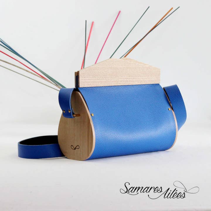 Olympe Wood and Leather Handbag for wholesale by Samares Ailées