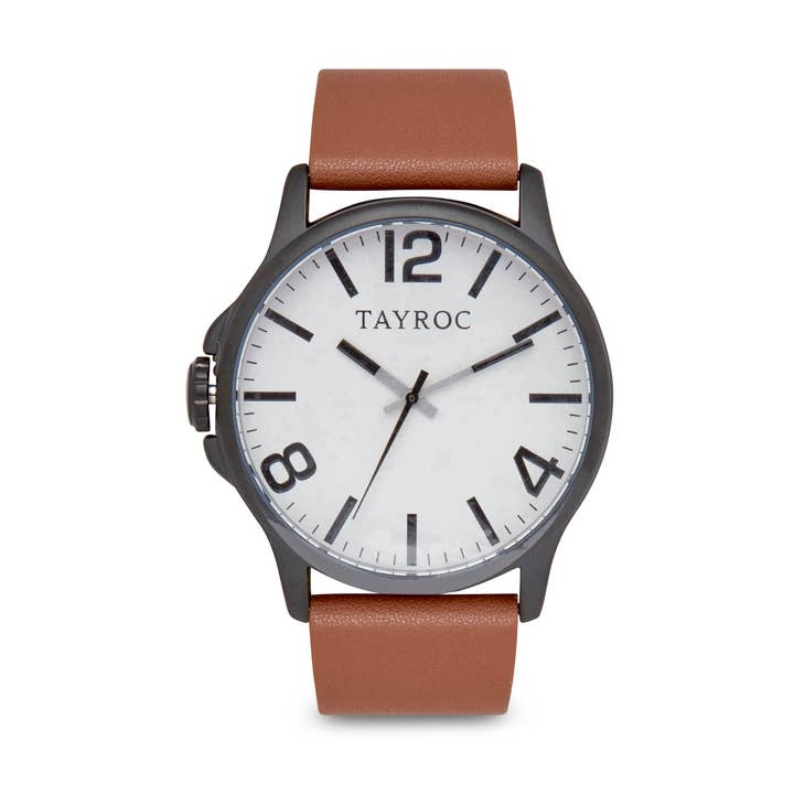 Modo Black Tan Wrist Watch for wholesale by TAYROC