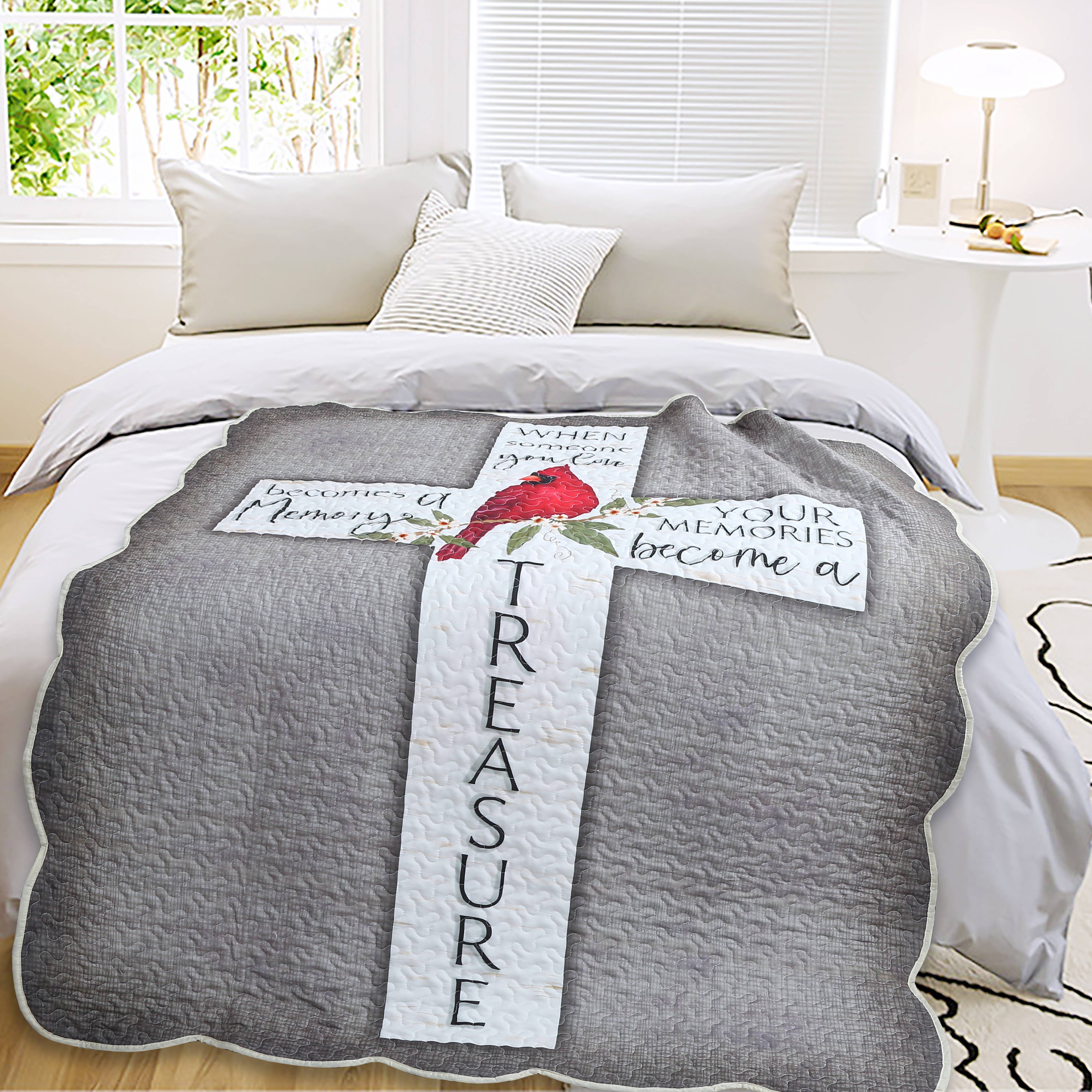 Duke Imports - Wholesale Throw Blanket - "Memories Become a Treasure" Quilted Throw 50"x60"1