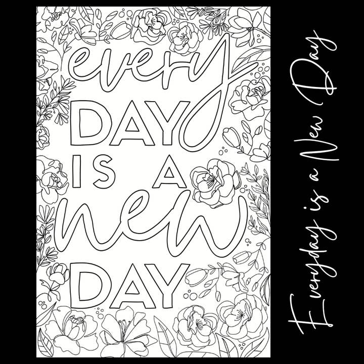 Everyday is a New Day – Giant Coloring Page (24x36") for wholesale by Tons of Hues