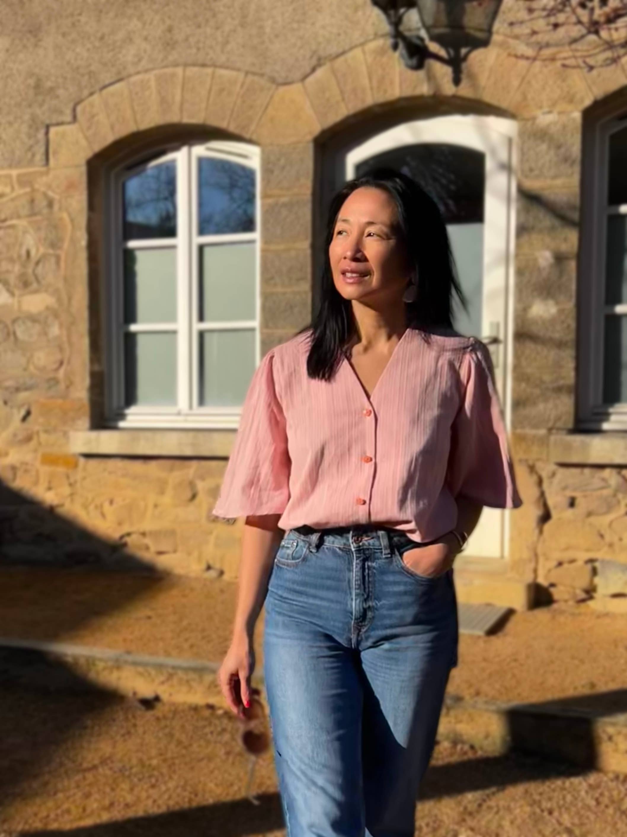 MY DRESS MADE - Wholesale Blouse - Women's - IRIS embroidered fabric in powder pink - 100% cotton9