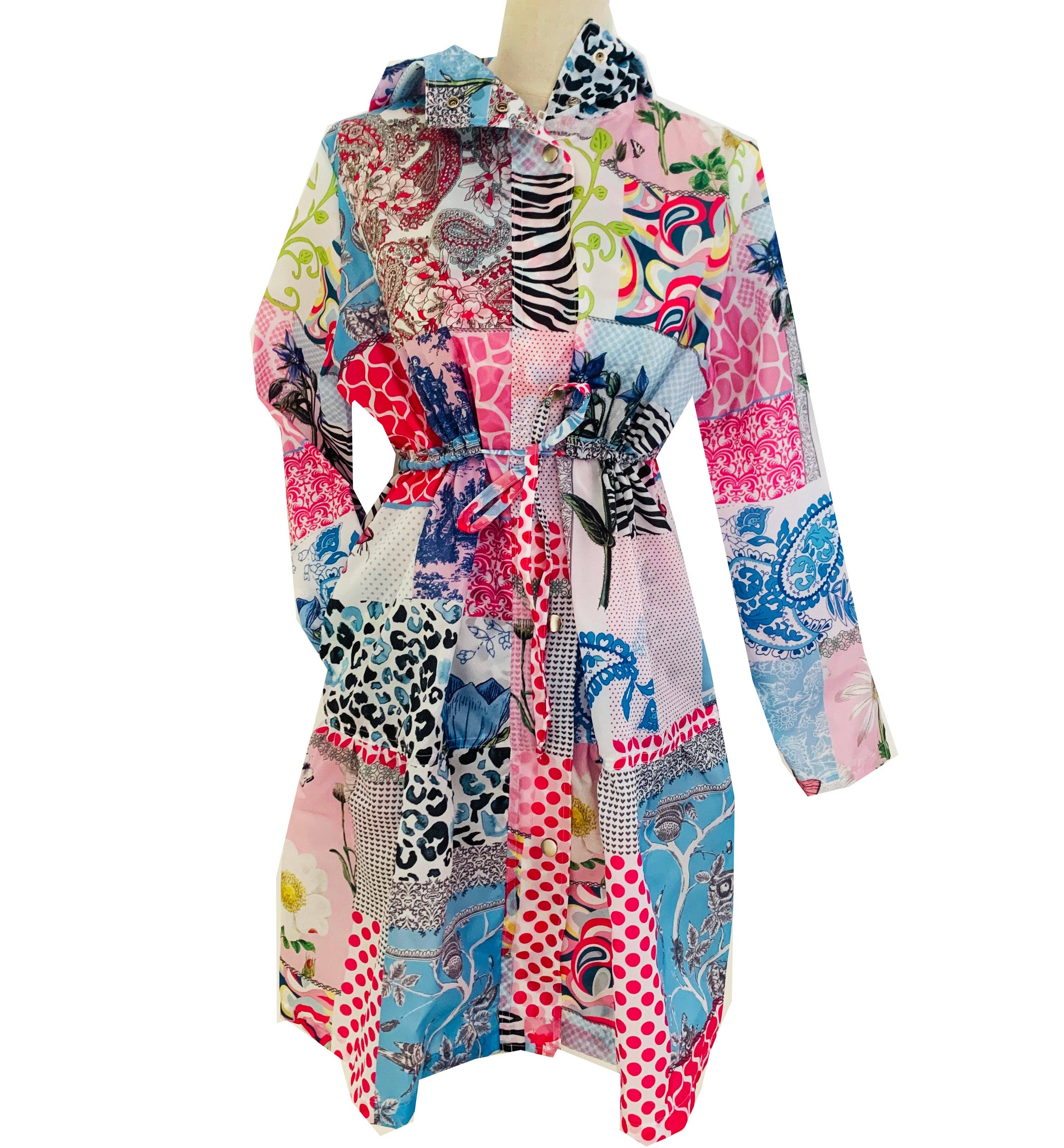 Rosehip Design - Vente Imperméable – femme - Parka Hampton - Patchwork rose