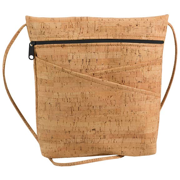 Natalie Therese - Wholesale Crossbody Bag - Women's - Cork Crossbody Bag, 2 Crisscross Pockets | Rustic Cork6