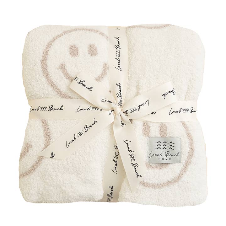 Local Beach - Wholesale Throw Blanket - Smiley Luxe Home Blanket