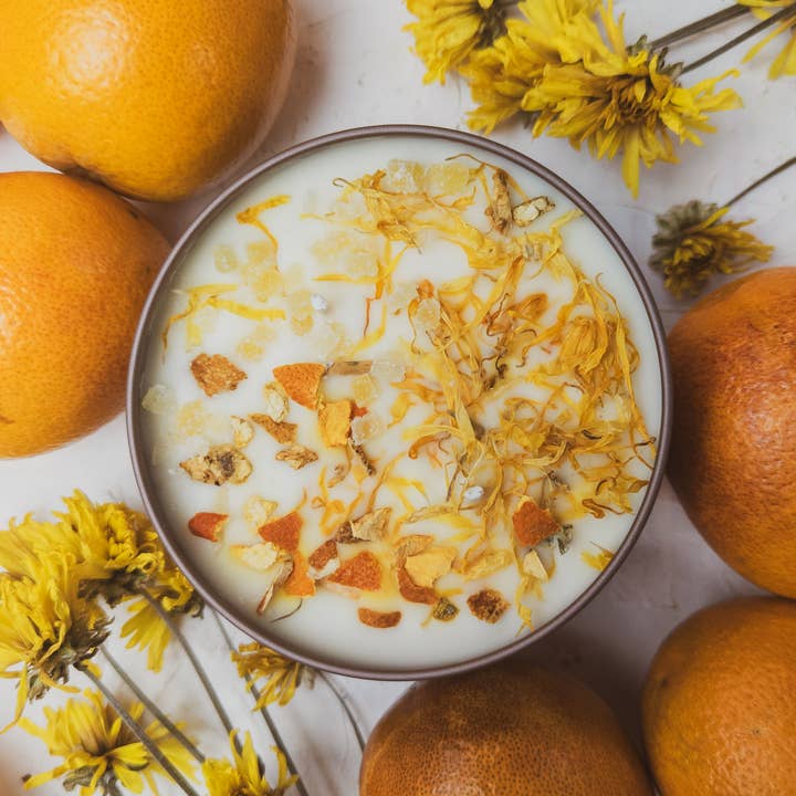 Ash & Rose - Wholesale Jar/Filled Candle - Zesty Orange Ginger Marigold Soy Tin Candle Handmade Gift2