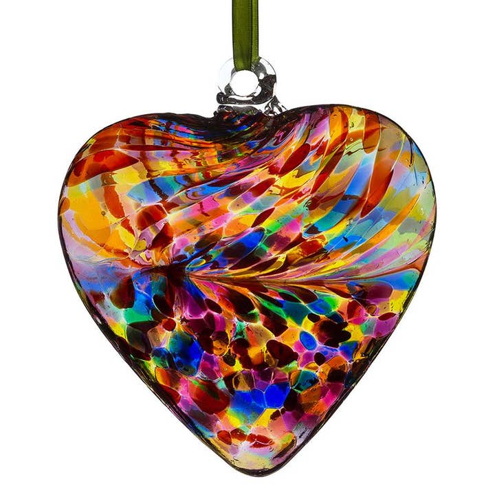 Sienna Glass - Wholesale Ornament - 8cm Friendship Heart - Multicoloured