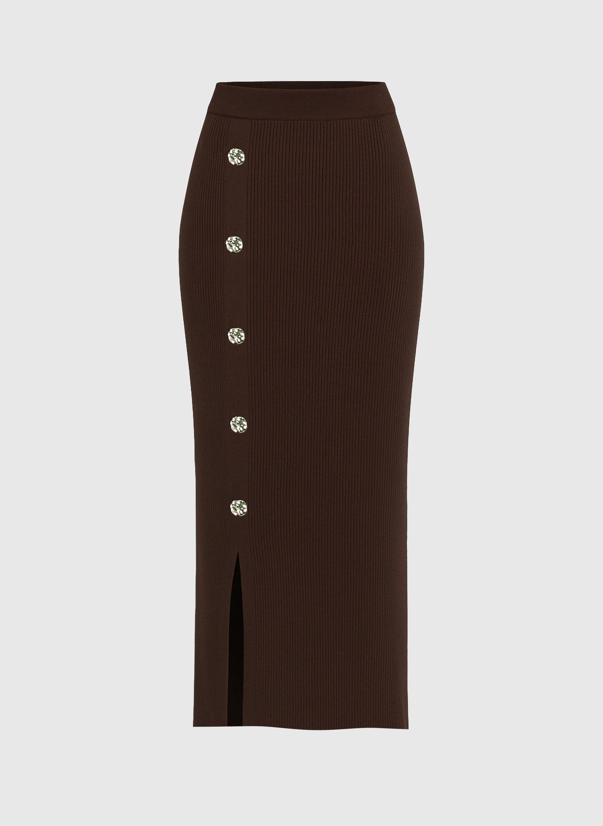 An'ge - Vente Jupe – femme - JUPE LONGUE NINI marron0