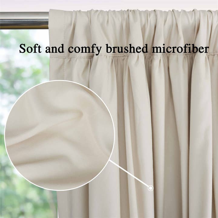 HIG - Wholesale Curtain - Farmhouse Ruffle Window Curtains with Blackout Liner Handmade Bow Ties Drapes 2 Panels Set, 54"W x 84"L11