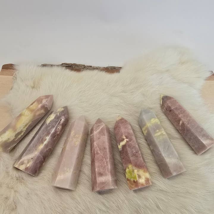 7pc Red Aventurine Towers ~ Polished Bulk Crystals for wholesale by Aquamarine Daydream Wholesale
