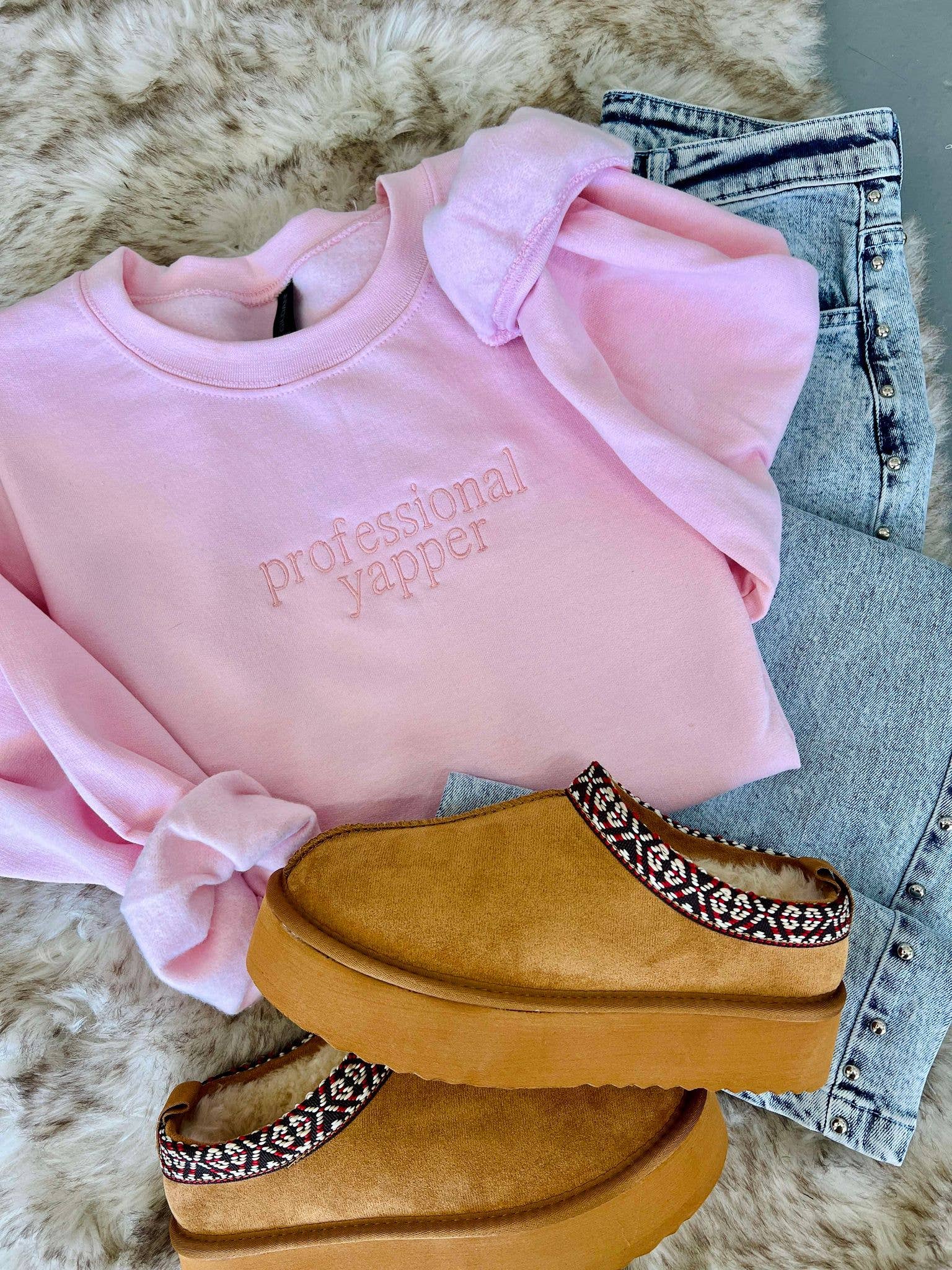 Dash Forward Wholesale - Wholesale Sweatshirt - Women's - Professional Yapper Embroidered Sweatshirt0