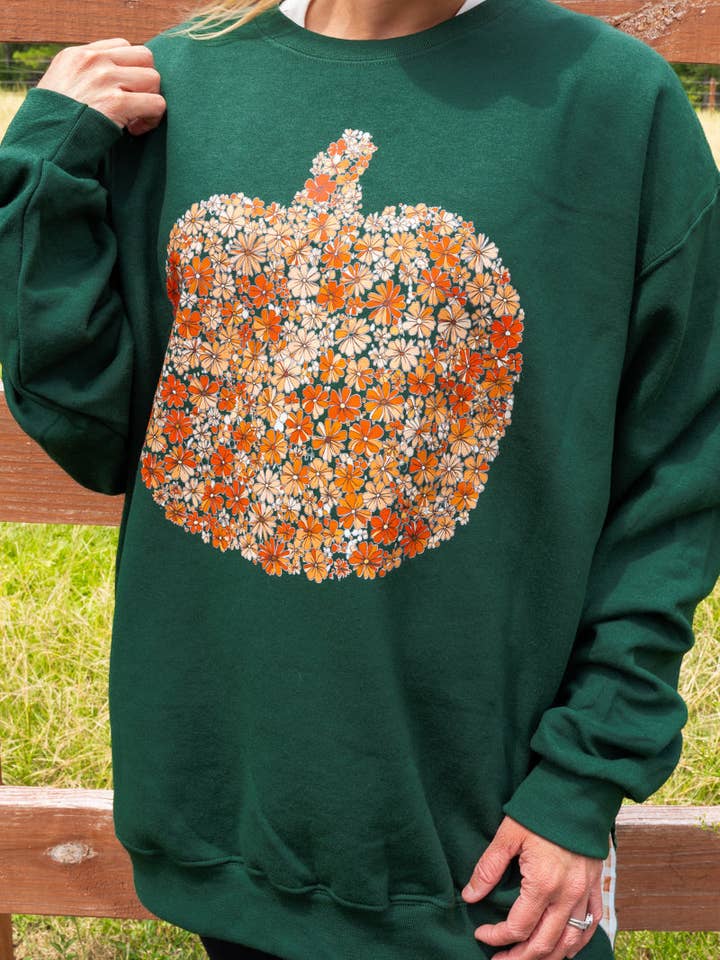 Wholesale Accessory Market - Wholesale Graphic Sweatshirt - Women's - Side Bows Fall Foliage Pumpkin Unisex NuBlend Crew Sweatshirt10