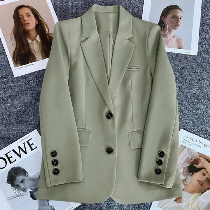 Sheer Trend - Wholesale Blazer - Women's - Solid Color Minimalist Stylish Versatile Blazer