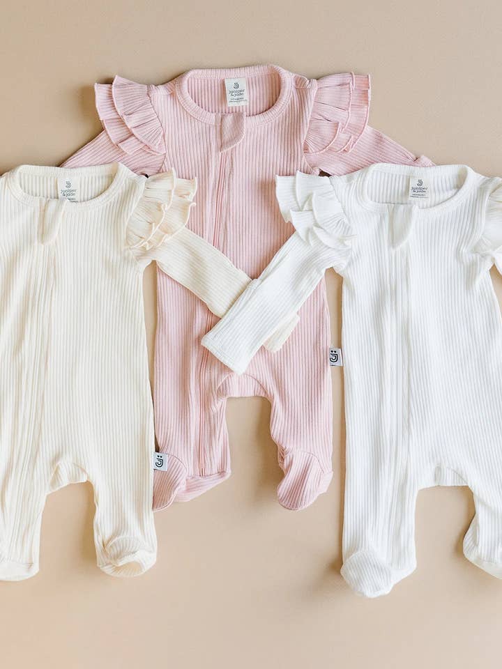 Organic Zip Footie Sets for wholesale by Lucky Panda Kids