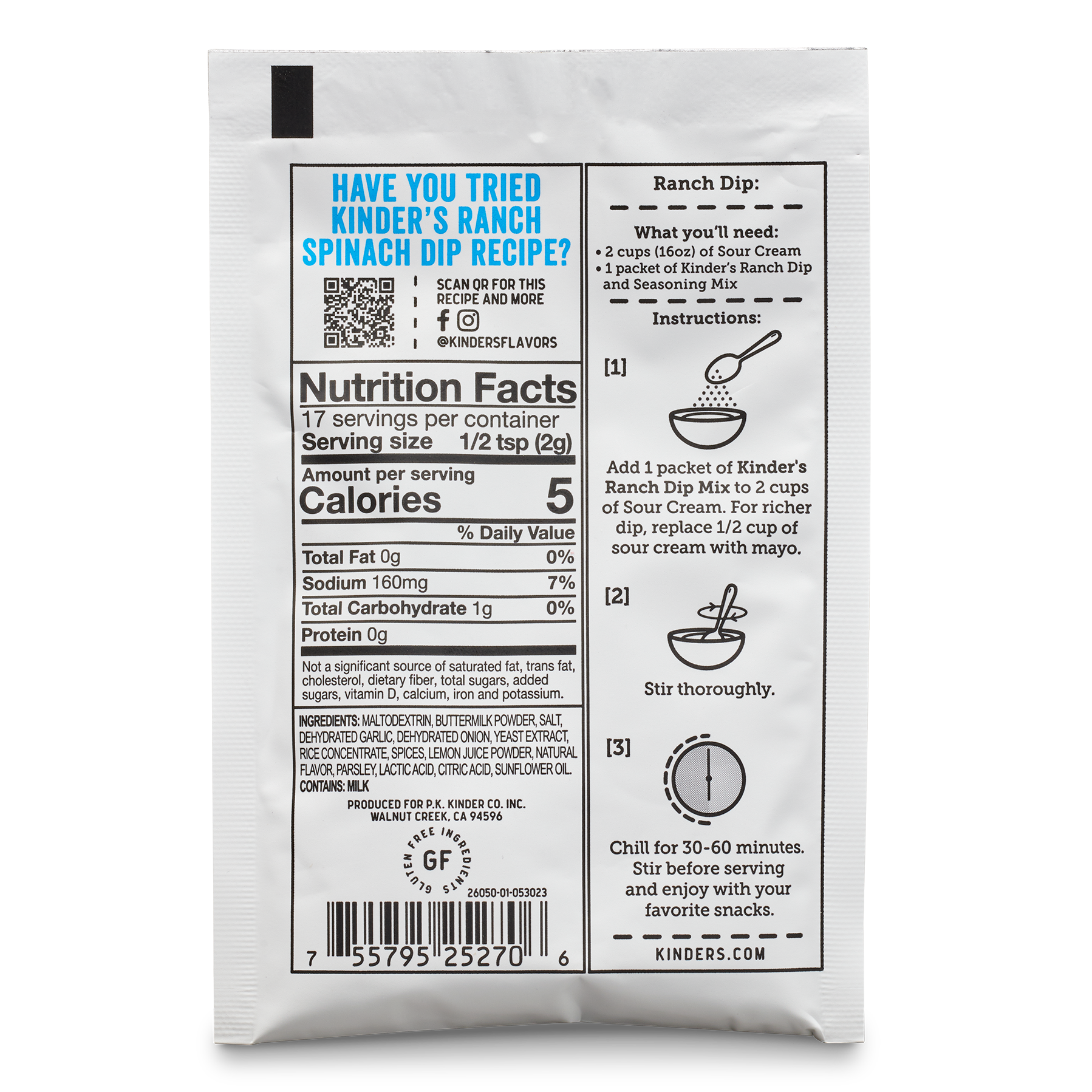 Kinder's Sauces & Seasonings - Wholesale Dip - Ranch Dip & Seasoning Mix1