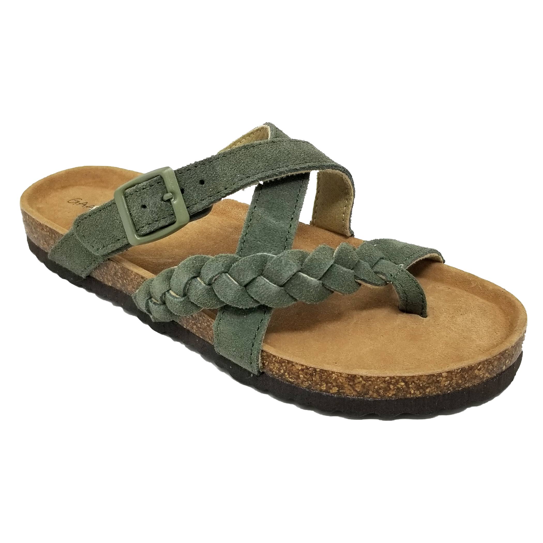 gaahuu - Wholesale Sandals - Women's - Braided Criss Cross Buckled Leather Footbed Sandal15