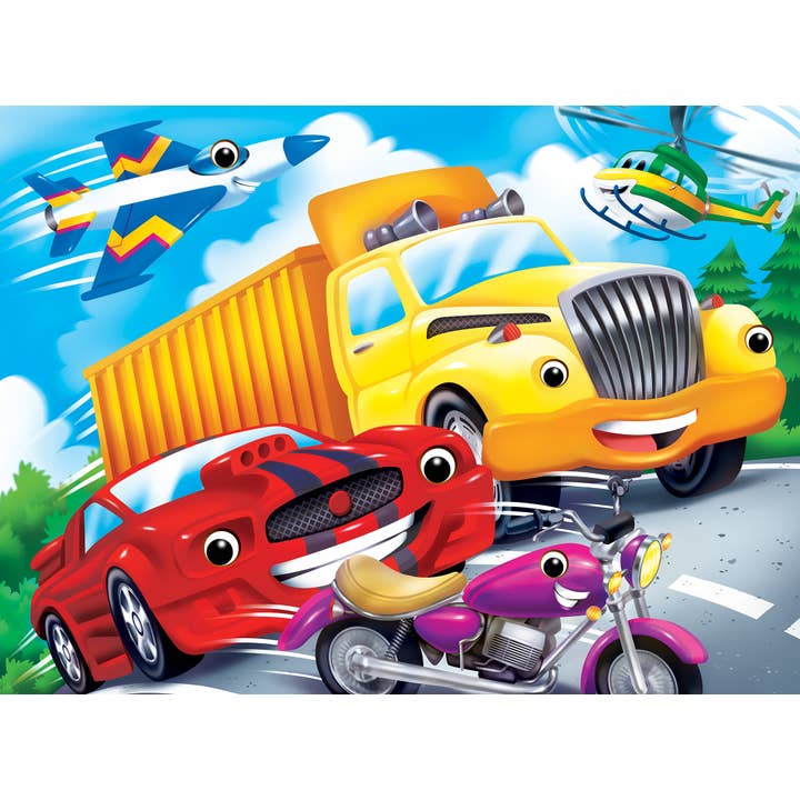 Masterpieces Puzzles - Wholesale Puzzle - Kids - Googly Eyes - Vehicles 48 Piece Puzzle