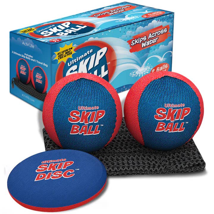 LaScoota - Wholesale Beach/Pool Toy - Kids & Baby - Activ Life Skip Ball -Red/Blue with Skip Disc