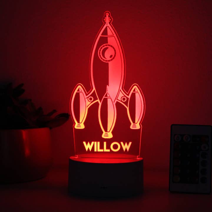 Personalized Children's Night Lights | Rocket for wholesale by Etchey