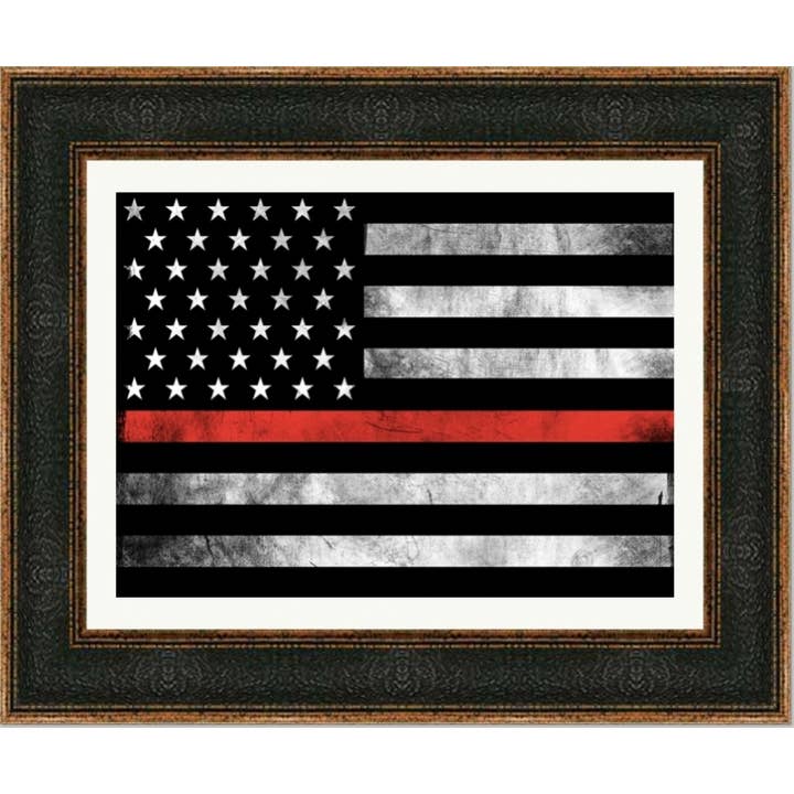 Wavy Fireman Flag (grunge) for wholesale by Picture King