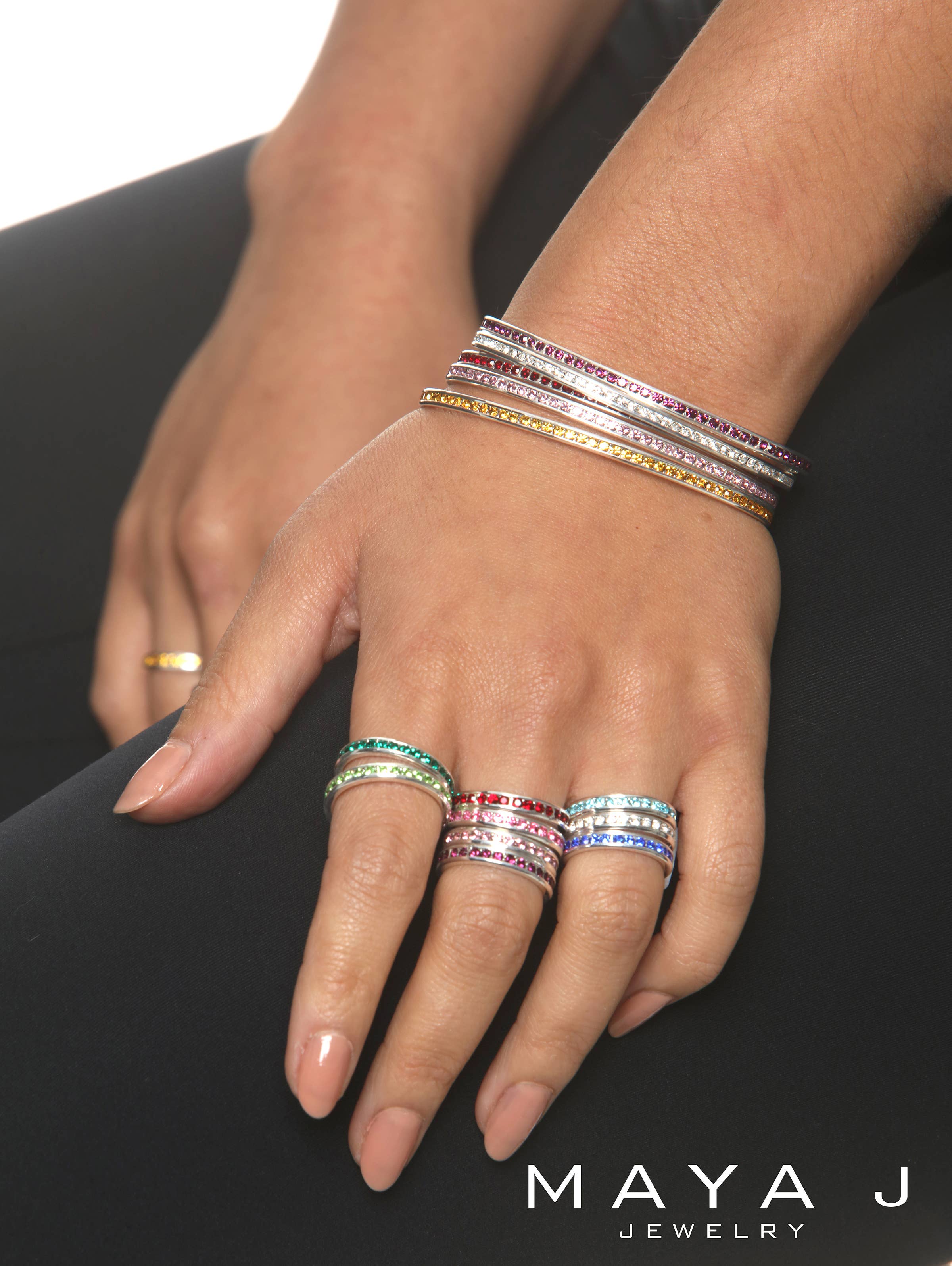 Maya J - Wholesale Cuff Bracelet - Stackable Birthstone Open Cuff Bracelet - Single / Refill25