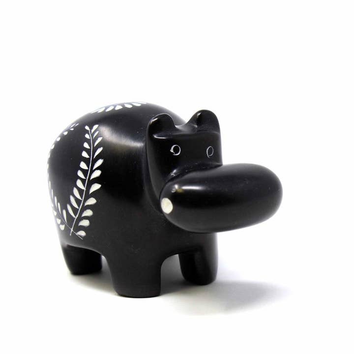 Global Crafts - Wholesale Decorative Figurine - 4" Large Soapstone Hippos