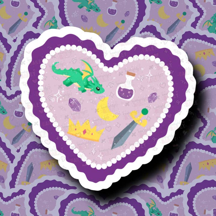 Fantasy Heart - Sticker for wholesale by Bookishly Bailey