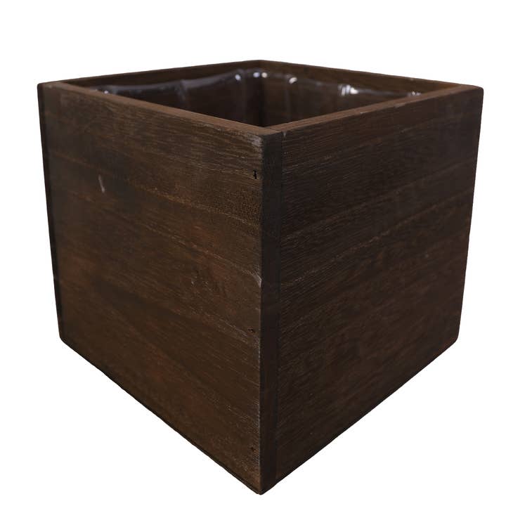 SWS BASKETS AND HOME DECOR - Wholesale Planter Box - Wood Planter Boxes with Liner Floral Accessories 5.75x5.75"3