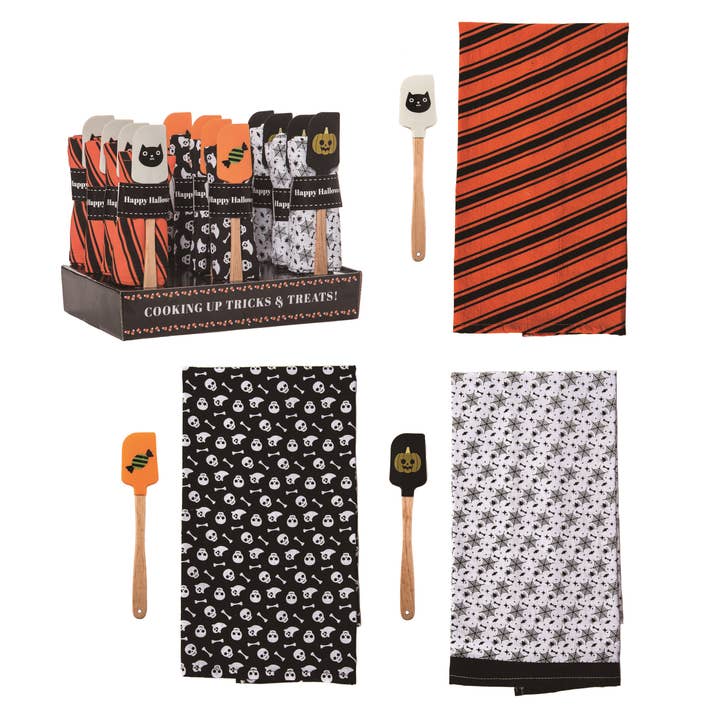 CLOSEOUT Silicone Halloween Spatula/Tea Towel Gif Halloween for wholesale by Transpac