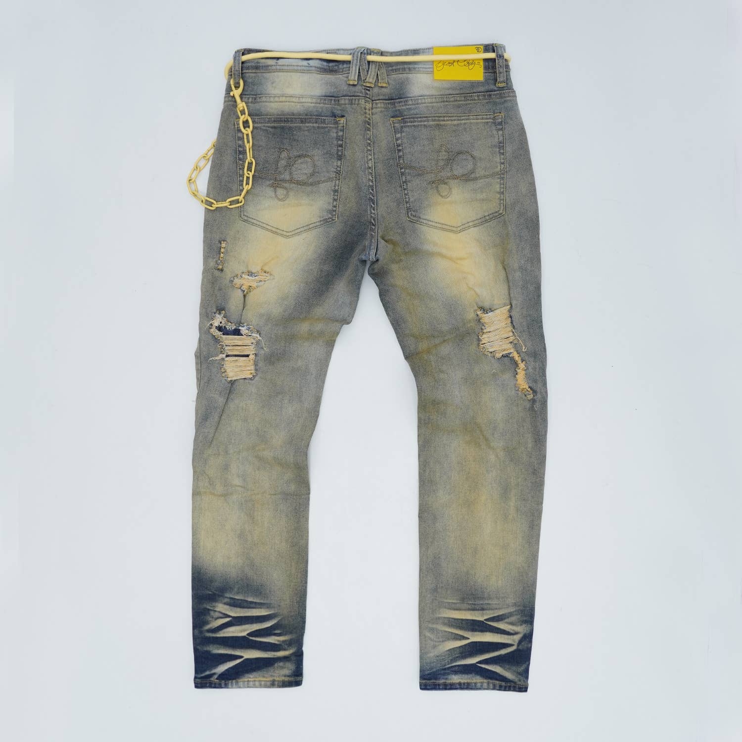 Sporcizia F1777 Jeans sminuzzati Frost con cordino e catena - Dirt in vendita all'ingrosso su Faire1