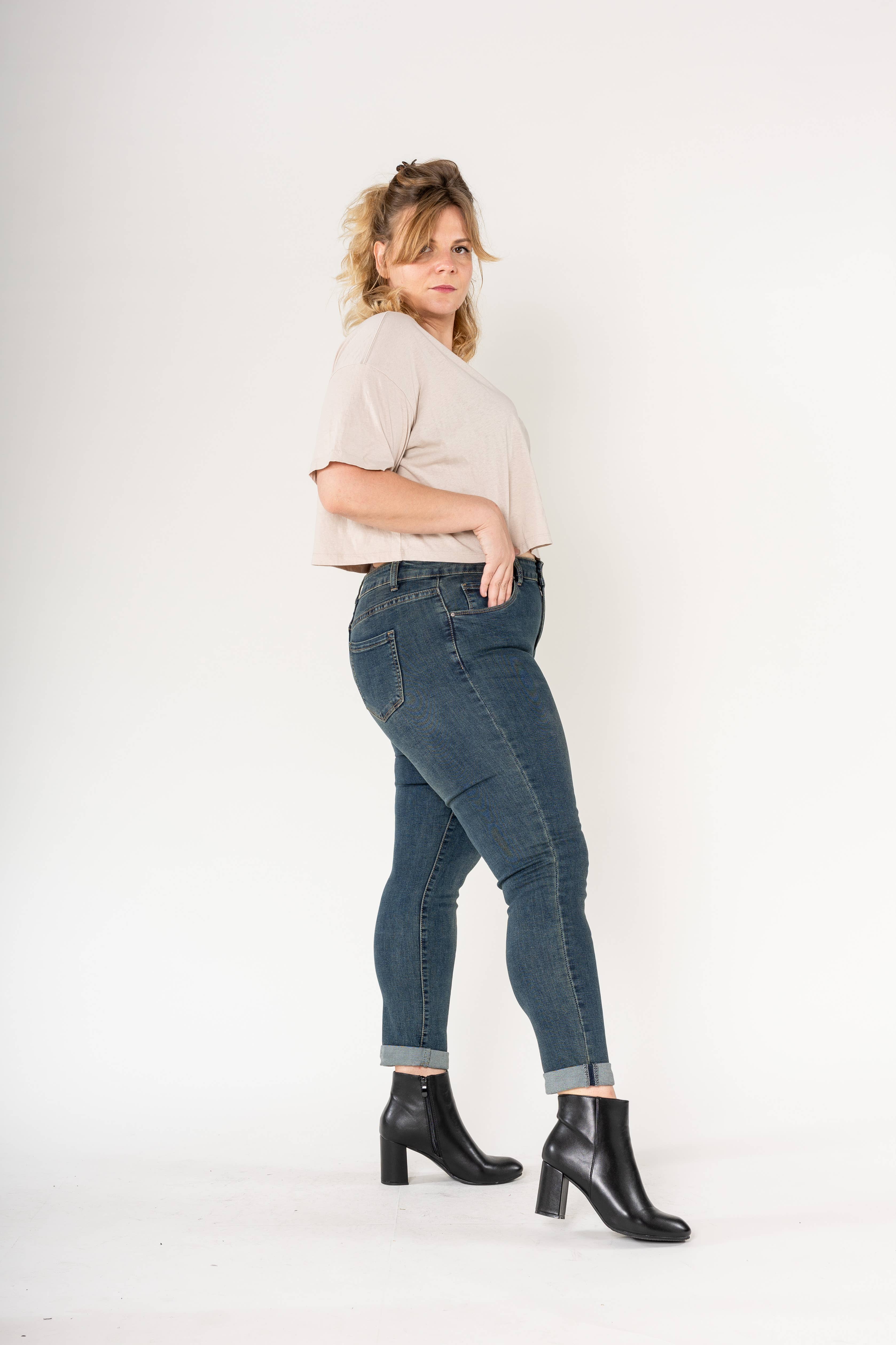 Nina Carter - Venta al por mayor Vaqueros - Mujer - Jeans ajustados elásticos de talla grande Nina Carter P102GT34