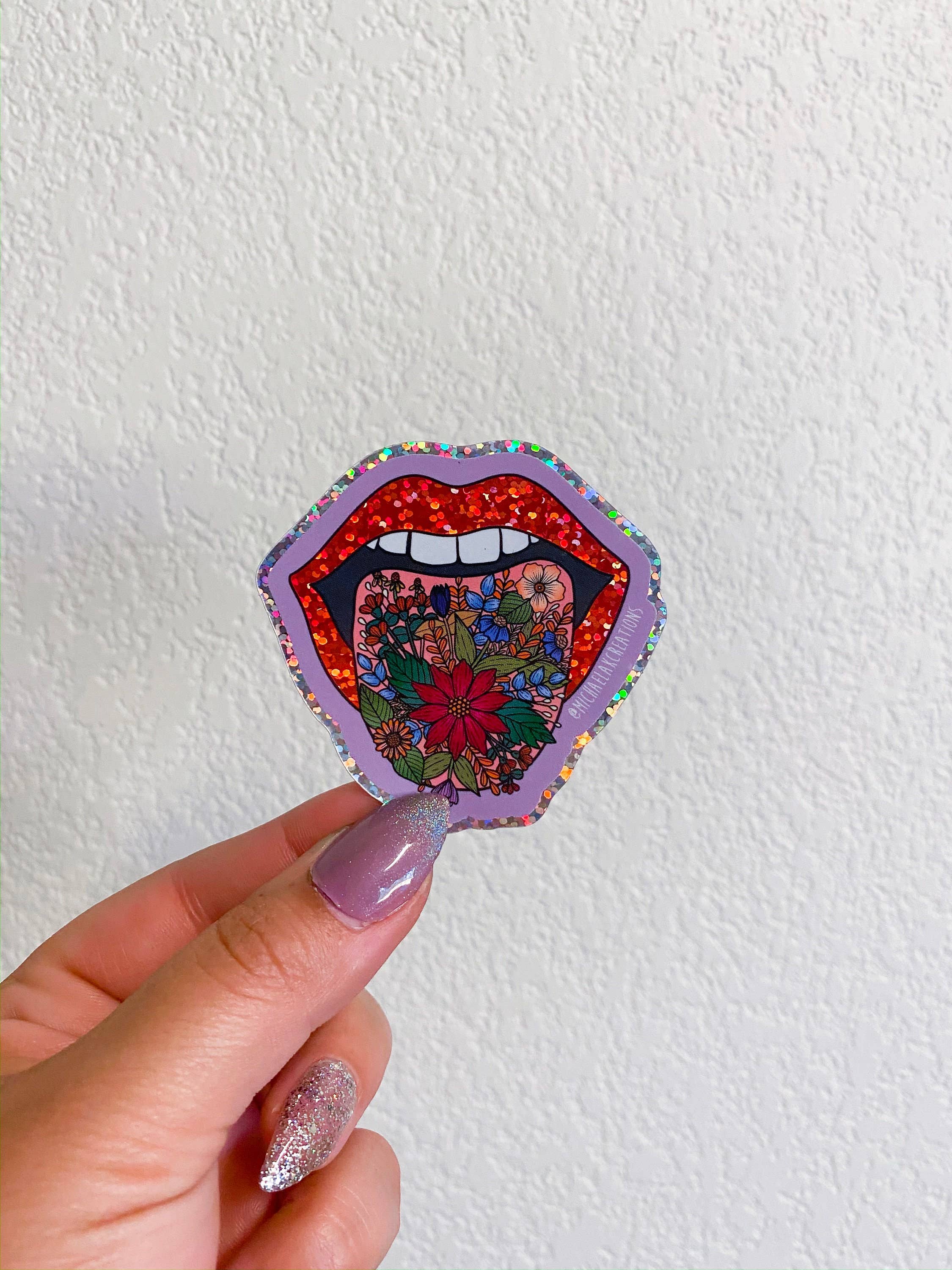 Michaela K Creations - Wholesale Sticker - Mouth sticker | Flower Mouth Sticker | Stickers for Hydrofla1