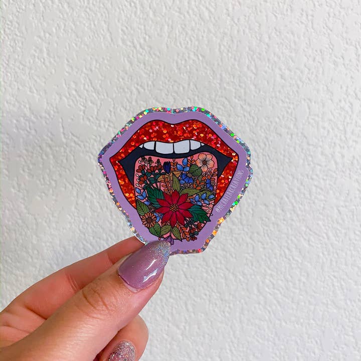 Michaela K Creations - Wholesale Sticker - Mouth sticker | Flower Mouth Sticker | Stickers for Hydrofla1