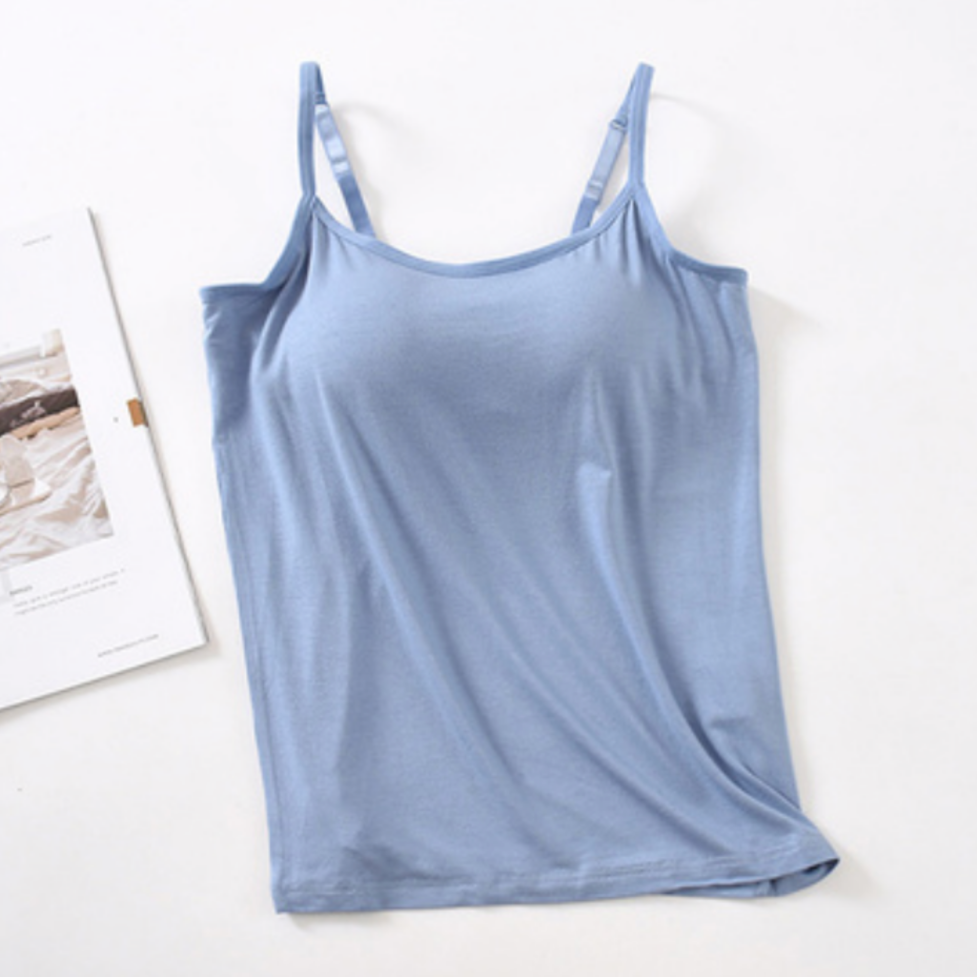 DrifWoo – Top interior – Mulher por atacado – Camisola Modal com Sutiã Embutido – Tops Femininos1