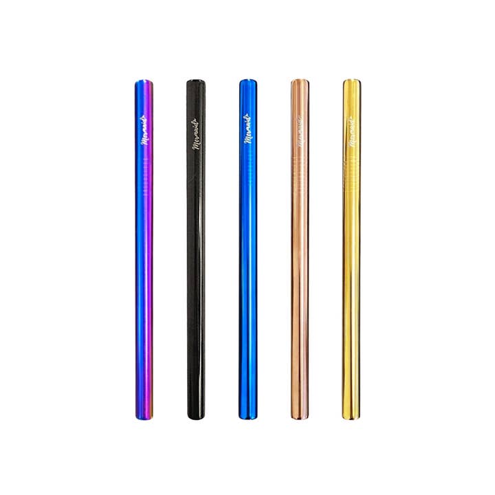 Mermaid Straw - Wholesale Drinking Straw - 12mm Stainless Steel Straws | 8.5in, 10.5in, 12.5in