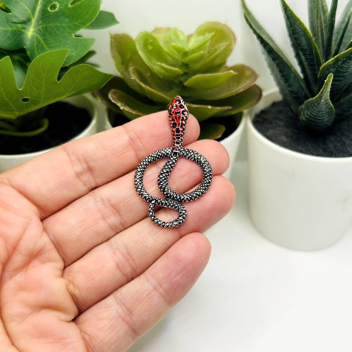 Guerrilla Charm - Wholesale Individual Charm/Pendant - Silver Snake Connector Charm, 26x45mm1